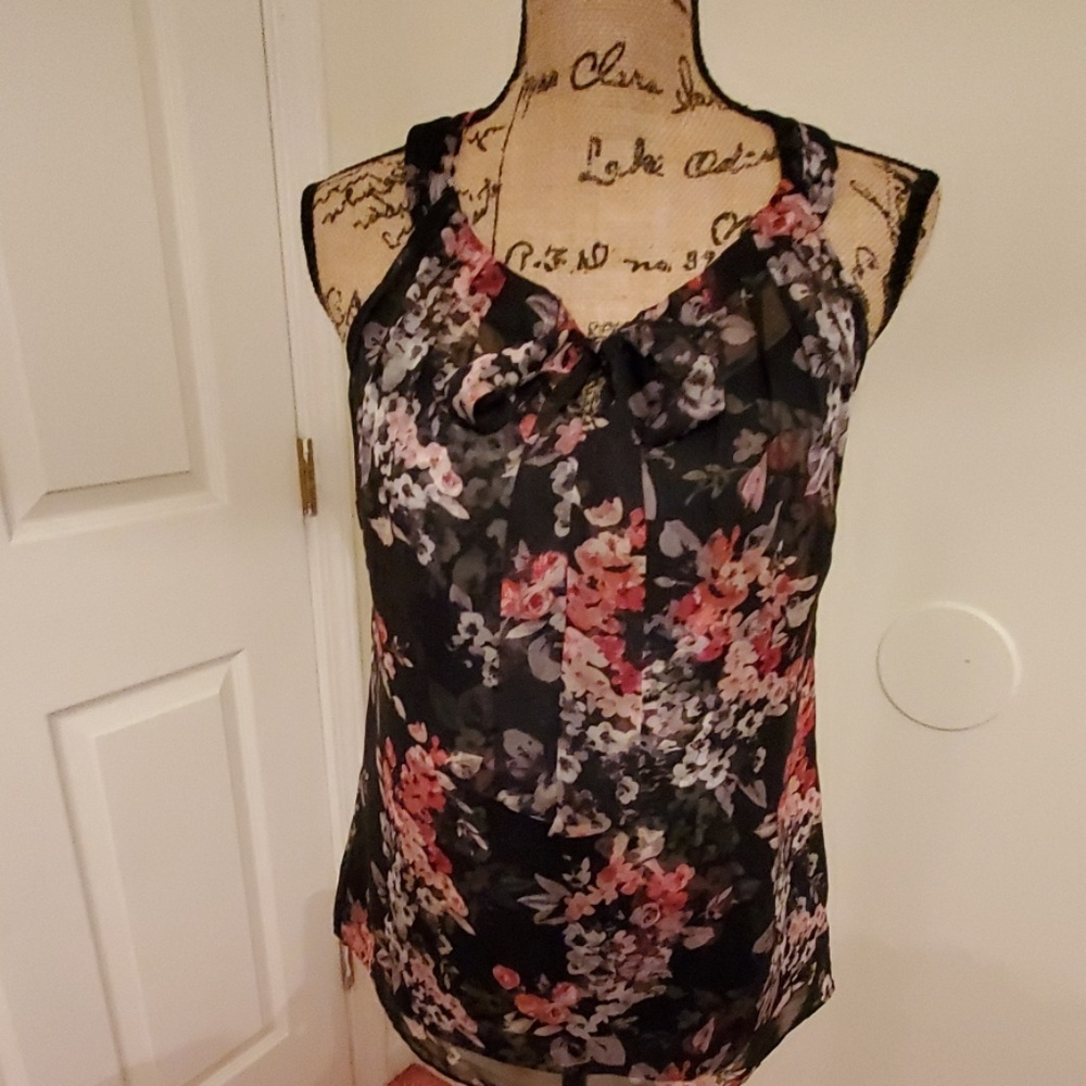 WHBM floral print shell